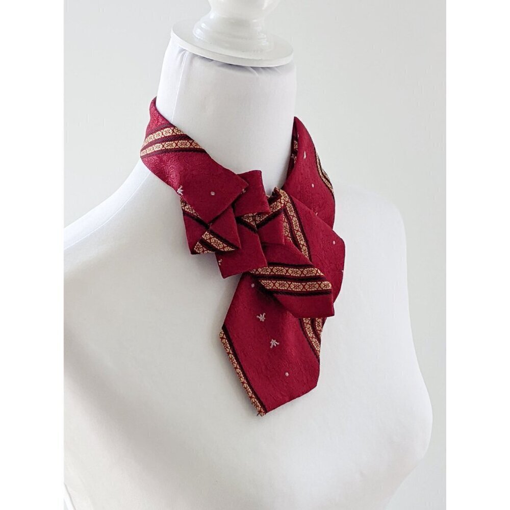 Ogsplosh Red And Gold Ascot - Vintage Scarf - Casual Accessories For Women - NEW - Picture 4 of 7